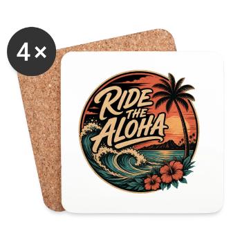 Ride the Aloha - Untersetzer (4er-Set) - Weiß - Vorne