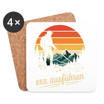 Programmierer Humor exe Echse ausführen - Untersetzer (4er-Set) - Weiß - Vorne