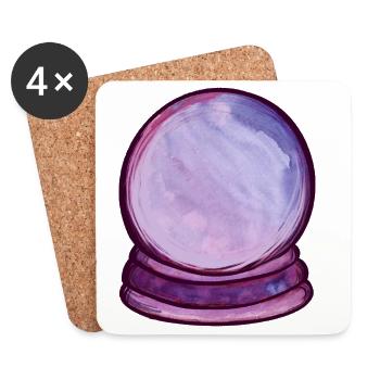 Violette Orb Aquarellkugel - Untersetzer (4er-Set) - Weiß - Vorne