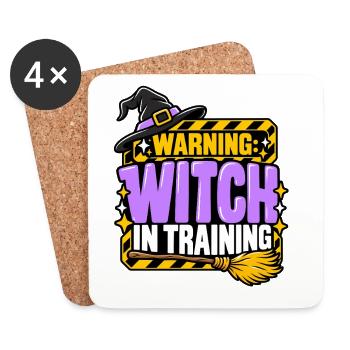 Witch in Training Warnung - Untersetzer (4er-Set) - Weiß - Vorne