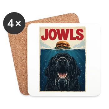 Jowls – Neufundländer Hund Newfie Papa Newfie Mama - Untersetzer (4er-Set) - Weiß - Vorne