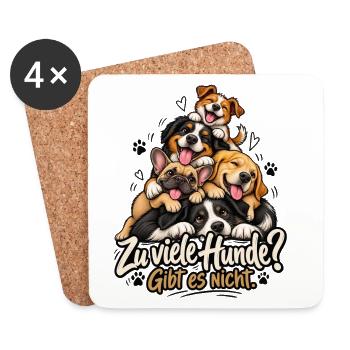Hundeliebhaber Zu viele Hunde gibt es nicht Hunde - Untersetzer (4er-Set) - Weiß - Vorne