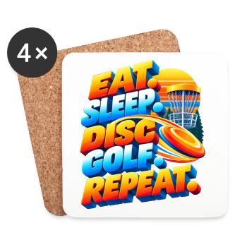 Eat. Sleep. Disc Golf. Repeat. - Untersetzer (4er-Set) - Weiß - Vorne