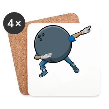 Bowling Dab Comic - Untersetzer (4er-Set) - Weiß - Vorne
