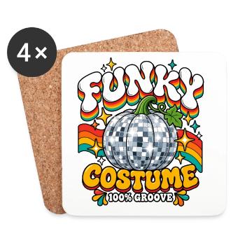 Funky Kürbis Kostüm Groove - Untersetzer (4er-Set) - Weiß - Vorne