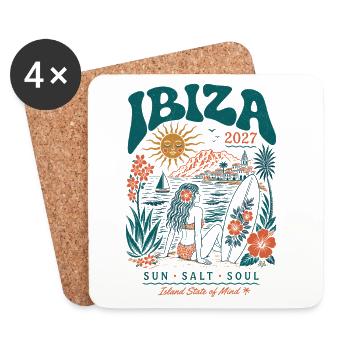 Ibiza Sun Surf 2027 - Untersetzer (4er-Set) - Weiß - Vorne