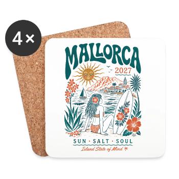 Mallorca Inselzauber 2027 - Untersetzer (4er-Set) - Weiß - Vorne
