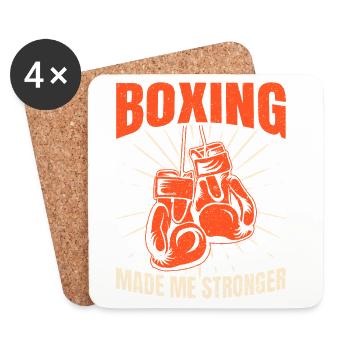 Boxing Made Me Stronger Gloves Boxing Gloves - Untersetzer (4er-Set) - Weiß - Vorne