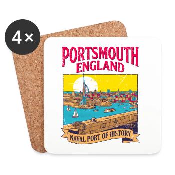 City Portsmouth England Naval Port Of History - Untersetzer (4er-Set) - Weiß - Vorne