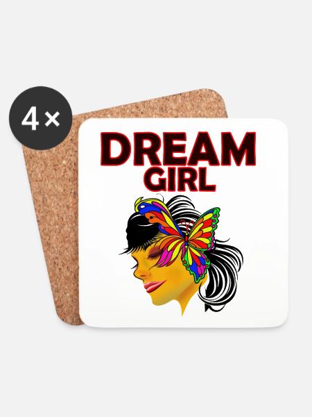 Dream Girl Schmetterlingskunst - Untersetzer (4er-Set) - Weiß
