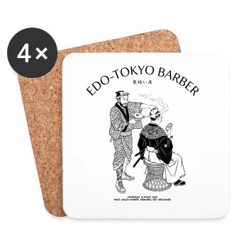 Edo Tokyo Barber Modern Style Samurai Hair Salon - Untersetzer (4er-Set) - Weiß - Vorne