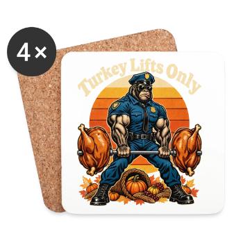 Thanksgiving Gorilla Turkey Lifts Only - Untersetzer (4er-Set) - Weiß - Vorne