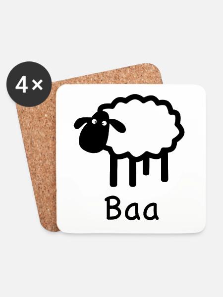 Niedliches Baa-Schaf | Pyrenäenlinien-Labor - Untersetzer (4er-Set) - Weiß