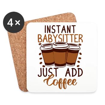 Tagesmutter Instant Just Add Coffee Nanny - Untersetzer (4er-Set) - Weiß - Vorne