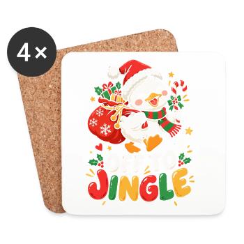 Weihnachts-Pinguin auf Tour - Untersetzer (4er-Set) - Weiß - Vorne