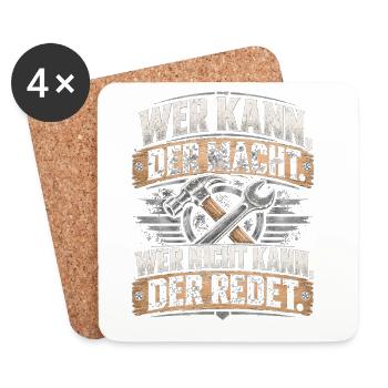 Wer Kann, Der Macht – Werkzeug Kraft - Untersetzer (4er-Set) - Weiß - Vorne
