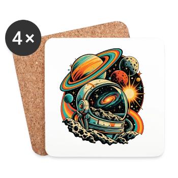 Astronomie Retro Galaxie - Untersetzer (4er-Set) - Weiß - Vorne