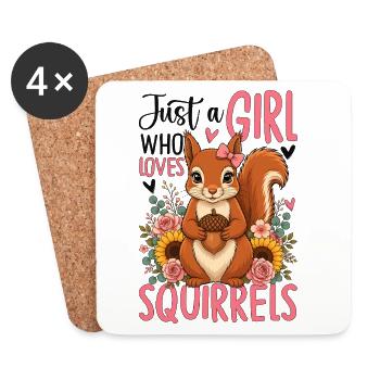 Just a Girl Who Loves Squirrels - Untersetzer (4er-Set) - Weiß - Vorne