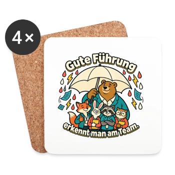 Chef Chefin Geschenk Gute Führung Team - Untersetzer (4er-Set) - Weiß - Vorne