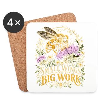 Kleine Flügel Großes Werk - Untersetzer (4er-Set) - Weiß - Vorne