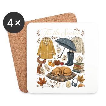 Herbstzauber Kuscheloutfit - Untersetzer (4er-Set) - Weiß - Vorne
