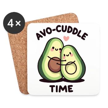 Avo-Kuschelzeit - Untersetzer (4er-Set) - Weiß - Vorne