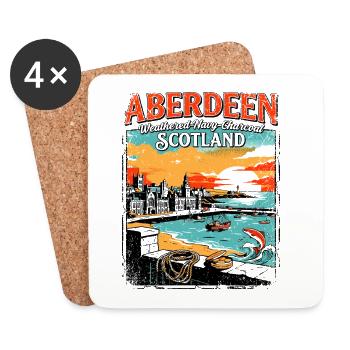City Welcome To Aberdeen Scotland Novelty For - Untersetzer (4er-Set) - Weiß - Vorne