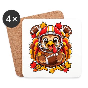 Thanksgiving Football Truthahn - Untersetzer (4er-Set) - Weiß - Vorne