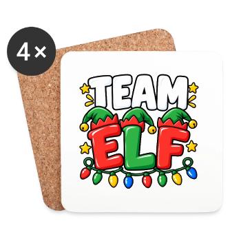 Team Elf Festliche Lichter - Untersetzer (4er-Set) - Weiß - Vorne