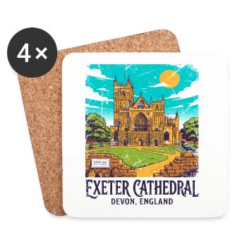City Vintage Exeter Cathedral Devon England Sept - Untersetzer (4er-Set) - Weiß - Vorne