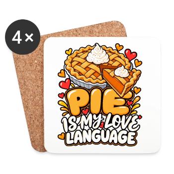 Pie ist meine Liebessprache - Untersetzer (4er-Set) - Weiß - Vorne
