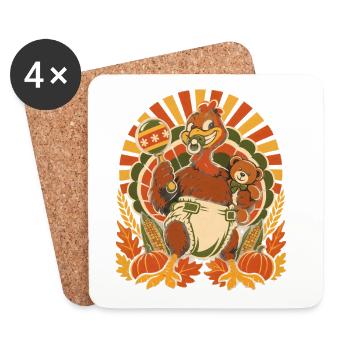 Thanksgiving-Truthahn als freches Baby - Untersetzer (4er-Set) - Weiß - Vorne
