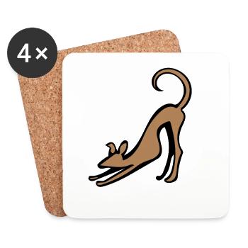 Katzenstrecken-Silhouette - Untersetzer (4er-Set) - Weiß - Vorne