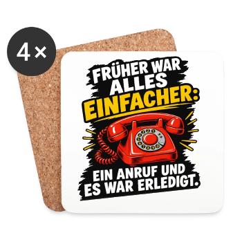 Telefon Formular Bürokratie - Untersetzer (4er-Set) - Weiß - Vorne
