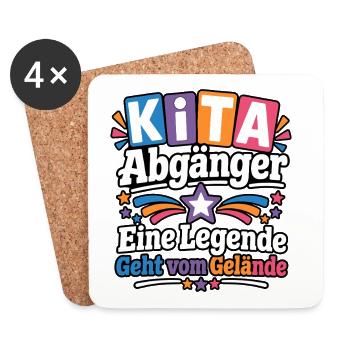 Kita Abgänger – Eine Legende geht vom Gelände - Untersetzer (4er-Set) - Weiß - Vorne