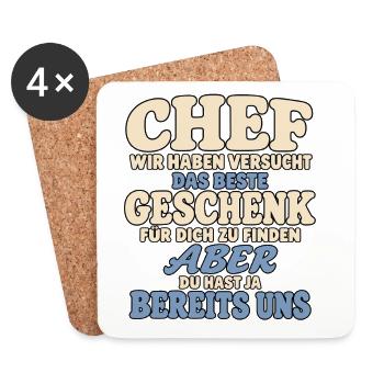Chef Geschenk Lustig - Untersetzer (4er-Set) - Weiß - Vorne