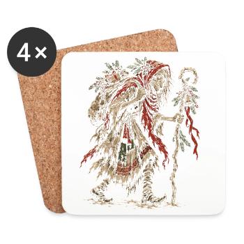 Weihnachten Licho Slawische Folklore Wintergeist - Untersetzer (4er-Set) - Weiß - Vorne