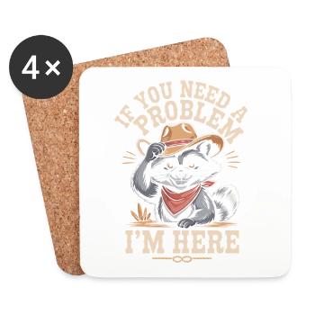 If You Need A Problem I'm Here Unruhestifter - Untersetzer (4er-Set) - Weiß - Vorne