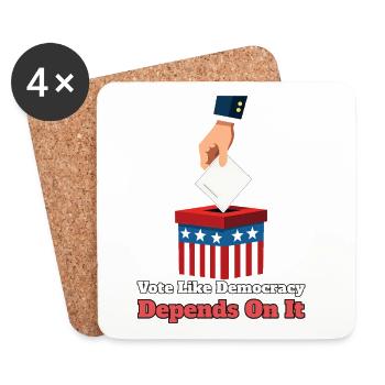 Vote Like Democracy Depends On It - Untersetzer (4er-Set) - Weiß - Vorne