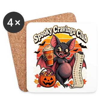 Halloween Vampirfledermaus Spooky Cravings Crew - Untersetzer (4er-Set) - Weiß - Vorne