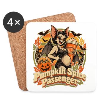Halloween Schwangere Vampirfledermaus Pumpkin - Untersetzer (4er-Set) - Weiß - Vorne