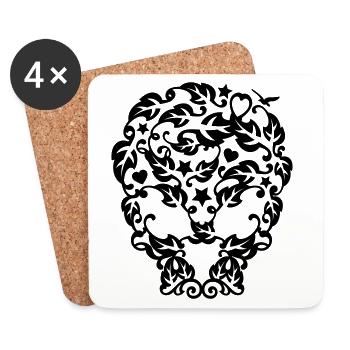 the flourish skull - Dessous de verre (lot de 4) - blanc - Devant