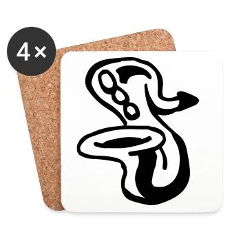 Saxophone - Dessous de verre (lot de 4) - blanc - Devant