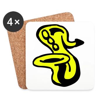 Saxophone - Dessous de verre (lot de 4) - blanc - Devant