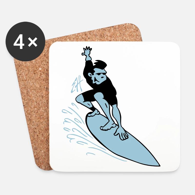 Surfer - Untersetzer (4er-Set) - Weiß