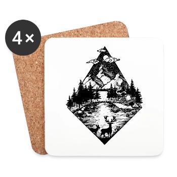Wild Nature No.1 Design - Untersetzer (4er-Set) - Weiß - Vorne