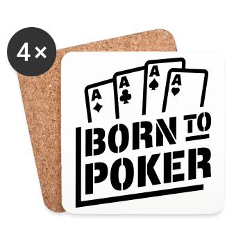 Born to Poker (lettrage) - Dessous de verre (lot de 4) - blanc - Devant