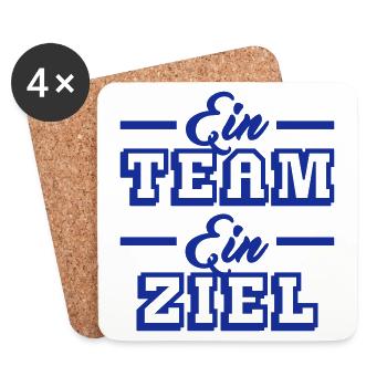 Ein Team, ein Ziel (Schriftzug) - Untersetzer (4er-Set) - Weiß - Vorne