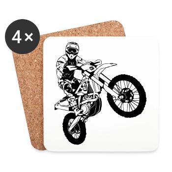 Enduro - Offroad - MotoCross - Supercross - MX - Coasters (set of 4) - white - Front