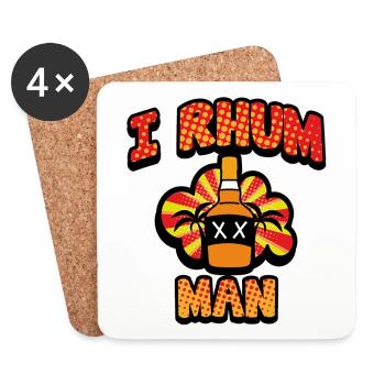 i rhum man - Dessous de verre (lot de 4) - blanc - Devant